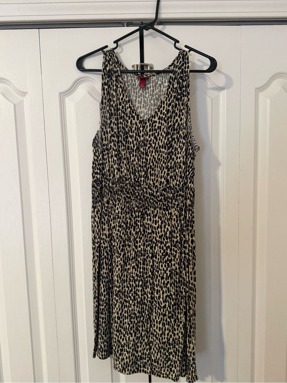 Merona Beige and Black Leopard Print Sleeveless Dress
